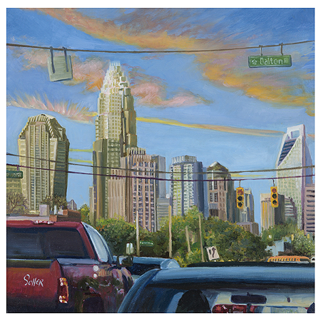  Charlotte Skyline, Original oil painting by the fine artist Eric Soller