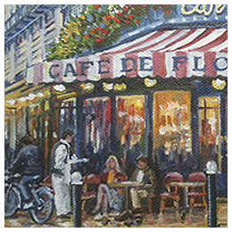 Autumn's Cafe - Original oil painting by Eric Soller