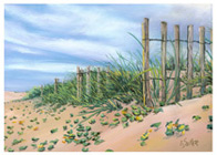 Beach Dunes - Original pastel painting by Eric Soller