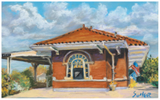 Berea Train Station - Original pastel painting by Eric Soller