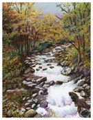 Fall Stream - Original pastel painting by Eric Soller