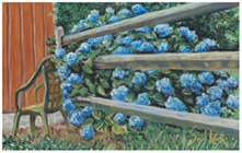Hydrangea Bush - Original pastel painting by Eric Soller