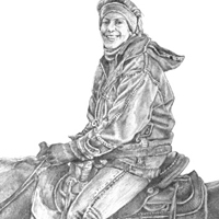 Afternoon Ride - Original graphite drawing by Eric Soller