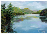 Mountain Lake - Original pastel painting by Eric Soller