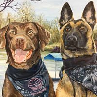 Thea and Turbo - Original oil painting by Eric Soller