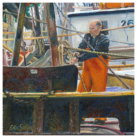 Tying Up, Original oil painting by fine artist Eric Soller