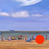 A Day at he Beach - Original oil painting by Eric Soller