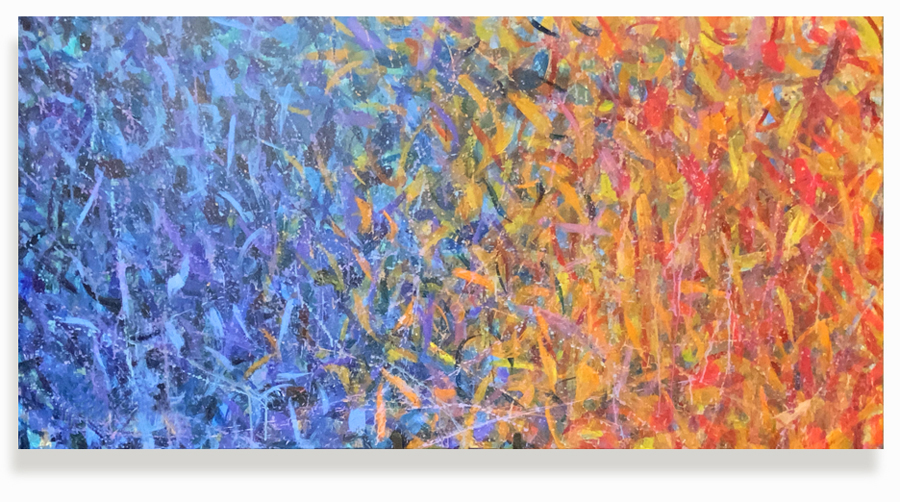 Cosmic Clashes, Original acrylic abstract painting by artist Eric Soller