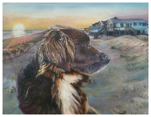 At the Beach House, Original oil painting by artist Eric Soller