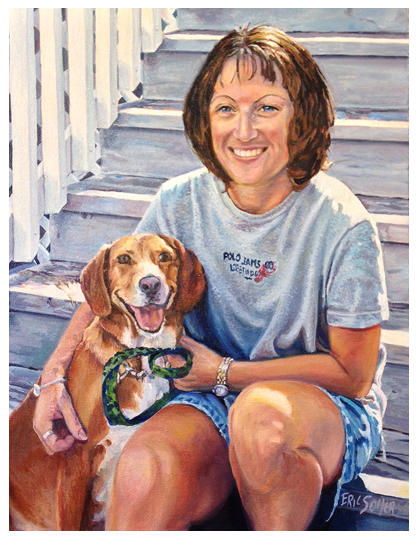 Erin & Sadie, Original oil painting by the artist Eric Soller