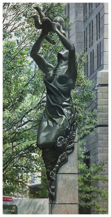  Future Statue, Original oil painting by Eric Soller