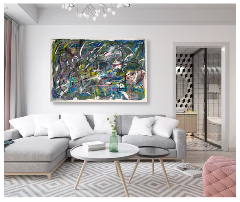 Spontaneous Eruption - Original acrylic painting by Eric Soller