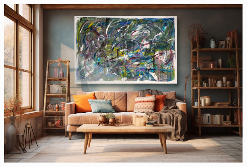 Spontaneous Eruption - Original acrylic painting by Eric Soller