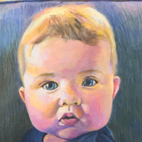 Justin's Family - Original acrylic painting by Eric Soller