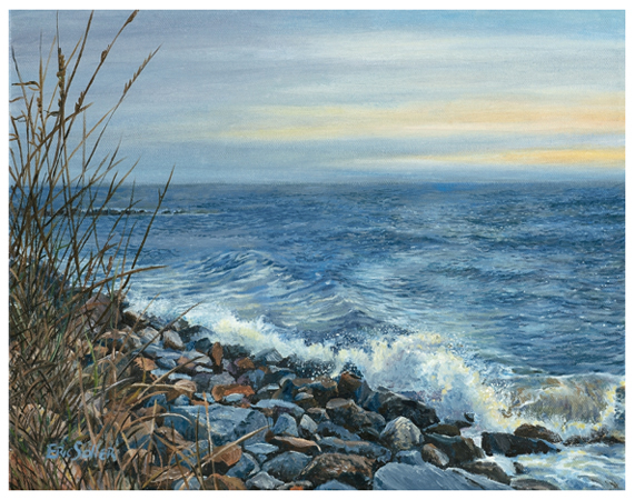 On The Rocks, Original oil painting by fine artist Eric Soller