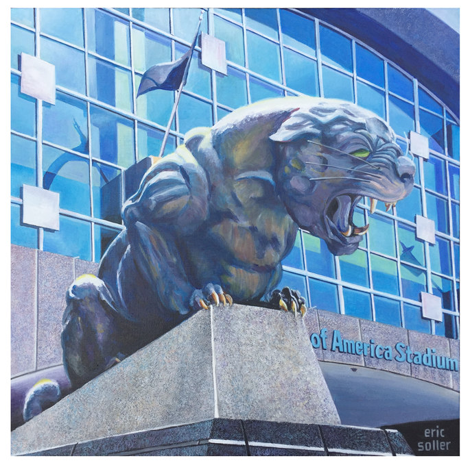 Carolina Panther, Original acrylic painting by artist Eric Soller