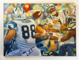 Panthers Plaque, front view - From an original oil painting by Eric Soller