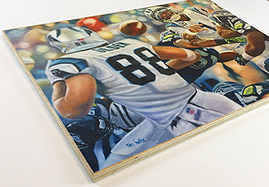 Panthers Plaque, side view - From an original oil painting by Eric Soller