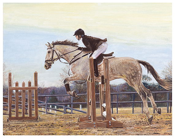 The Jump, Original oil painting by fine artist Eric Soller