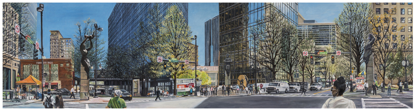  Trade & Tryon, Original oil painting by Eric Soller