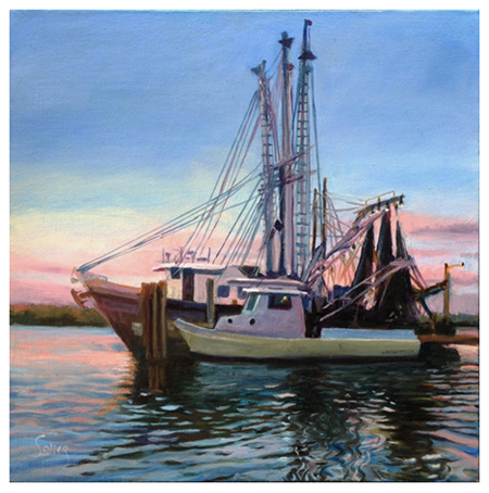 Working Boats, Original oil painting by Eric Soller