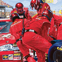 Bud Car - Original gouache painting by Eric Soller