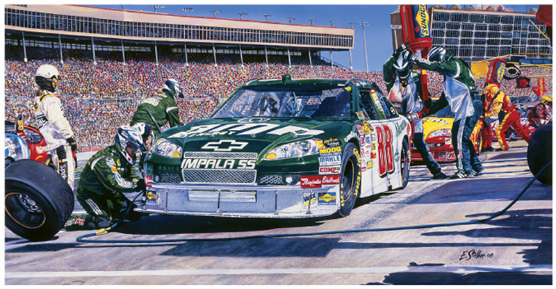 #88 Amp Car, Original gouache painting by Eric Soller